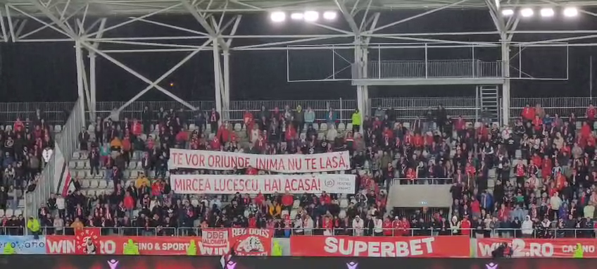Fanii lui Dinamo, mesaj pentru Mircea Lucescu! Banner-ul afișat la meciul cu UTA Arad_4