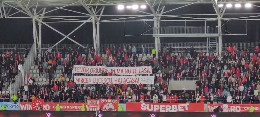 Fanii lui Dinamo, mesaj pentru Mircea Lucescu! Banner-ul afișat la meciul cu UTA Arad_5