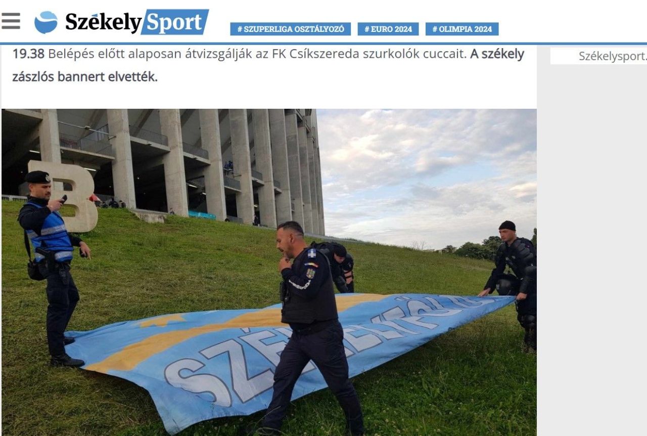 Reacția presei maghiare după ce steagul Ținutului Secuiesc a fost interzis pe Arena Națională. Suporter: