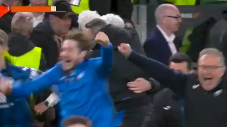 Imaginile bucuriei la Dublin, după ce Atalanta a câștigat UEL! A fost nebunie imediat după fluierul de final al lui Istvan Kovacs (Pro Arena & VOYO)