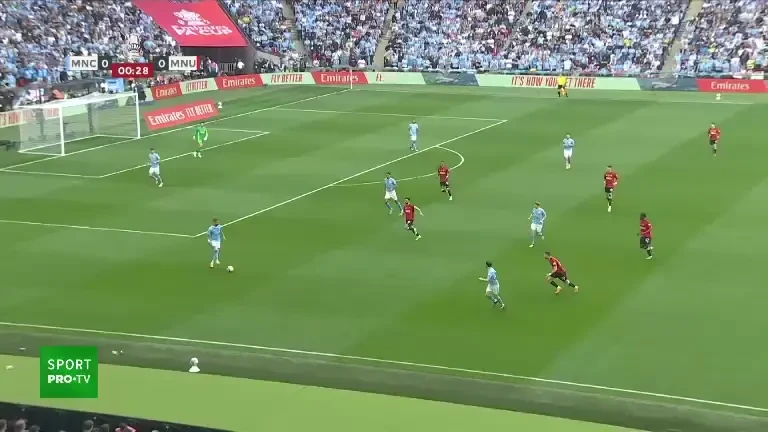 FA Cup: Manchester City - Manchester United / Erling Haaland, căzut în careu în minutul 1