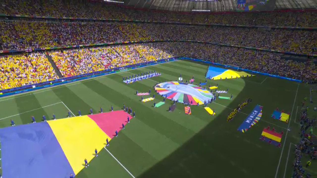 Atmosferă incredibilă la Munchen! Tricolorii au intonat din toți plămânii Imnul Național la debutul de la EURO 2024_1