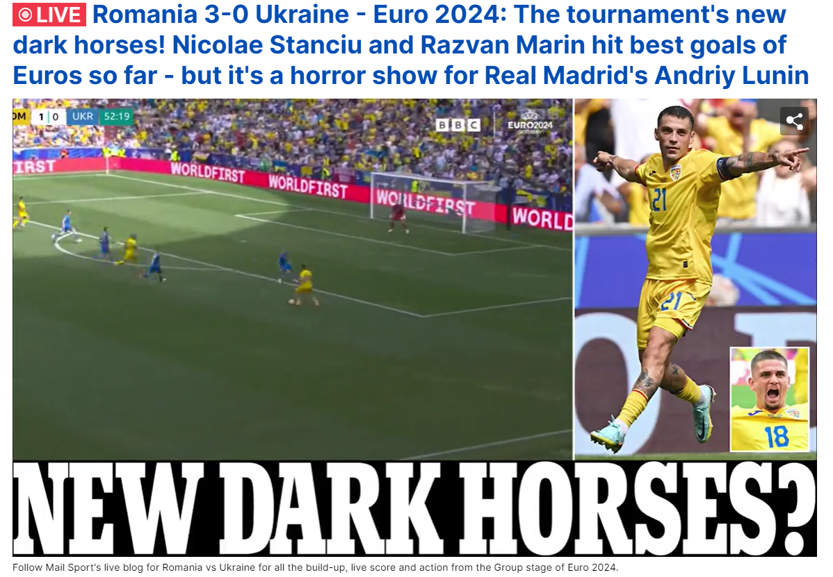Publicațiile internaționale au reacționat după victoria zdrobitoare a României cu Ucraina, la EURO 2024_2
