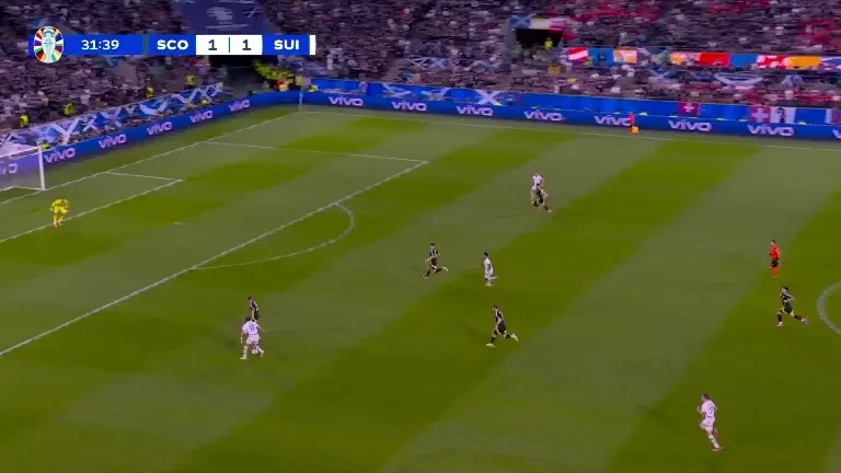 Scoția - Elveția, Ocazie Elveția, minutul 32