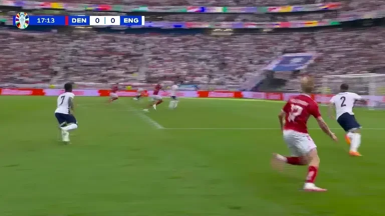 Danemarca - Anglia. Gol Anglia (min. 18)