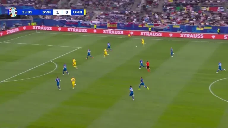 Slovacia - Ucraina, Ocazie Ucraina (min 34)