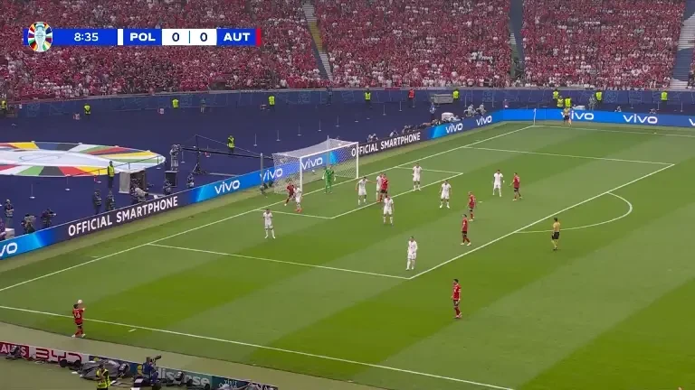 Polonia - Austria | Minutul 9: GOL Austria!