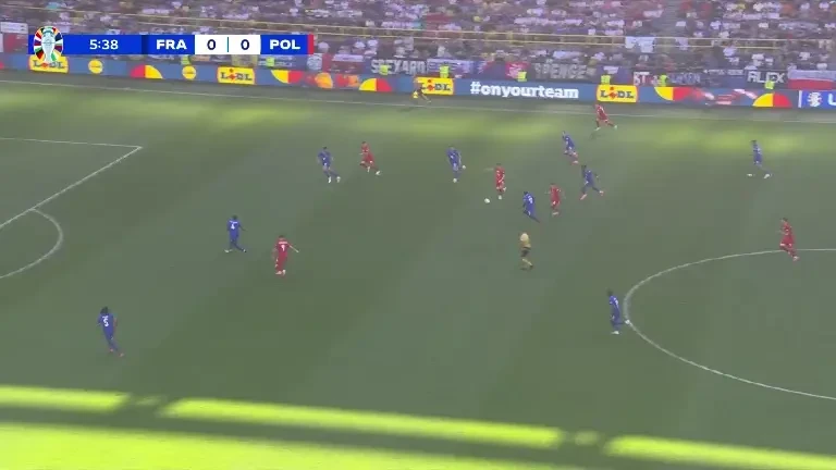 Franța - Polonia, Pro Arena și VOYO: Ocazie Polonia, minutul 6