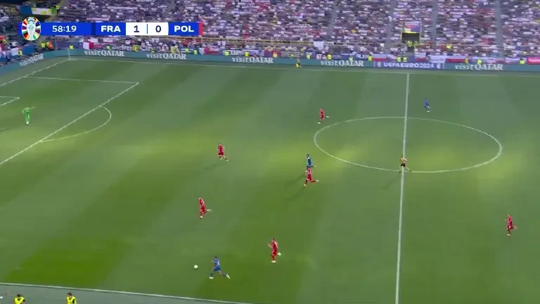 Franța - Polonia, Pro Arena și VOYO: Ocazie Franța, minutul 59