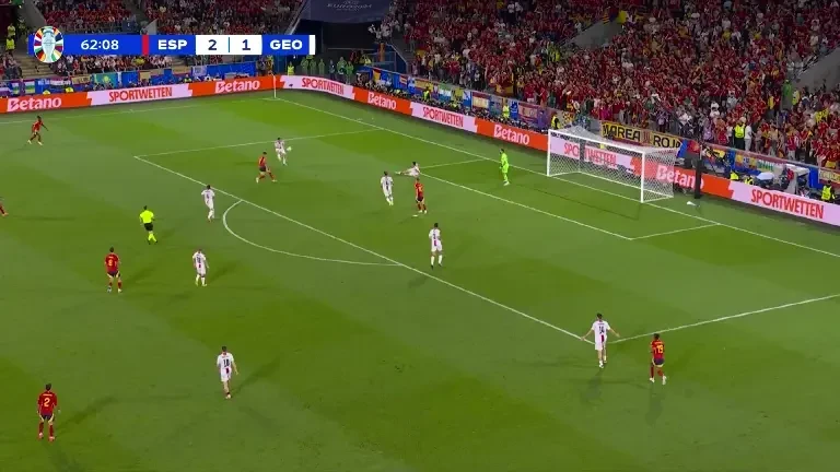 Spania - Georgia | Yamal șutează din marginea careului de 16 metri