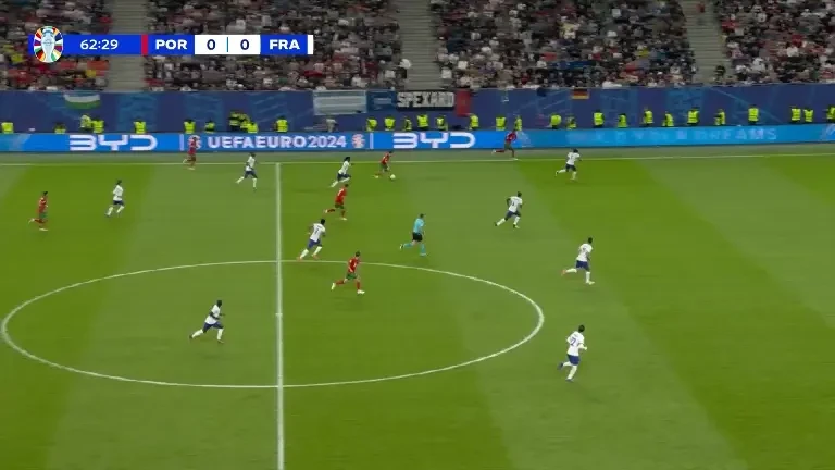 Portugalia - Franța (Min. 63): Vitinha șutează în portar, CR7 încearcă un călcâi spectaculos