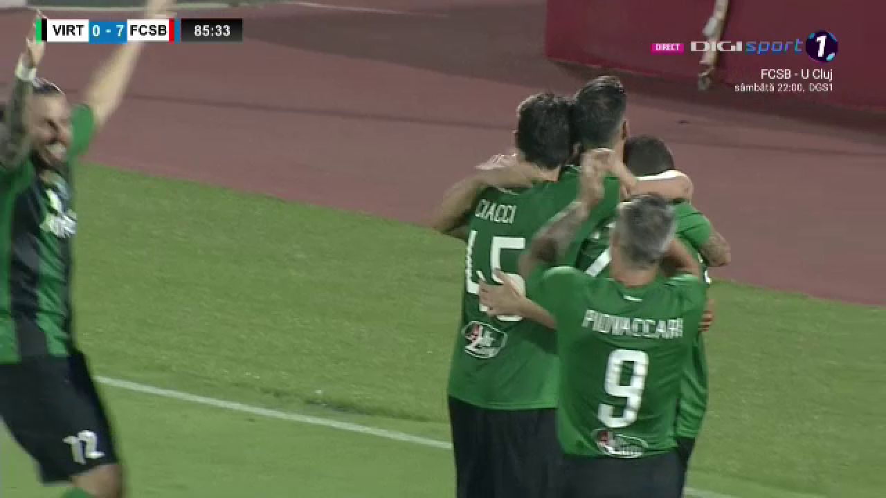 Cum au reacționat jucătorii lui Virtus după ce au dat golul de onoare în meciul cu FCSB! Piovaccari a dat tonul ”sărbătorii”_13