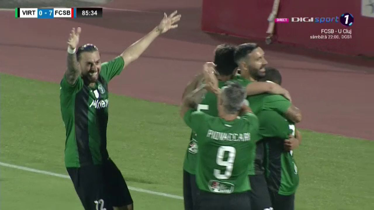 Cum au reacționat jucătorii lui Virtus după ce au dat golul de onoare în meciul cu FCSB! Piovaccari a dat tonul ”sărbătorii”_14