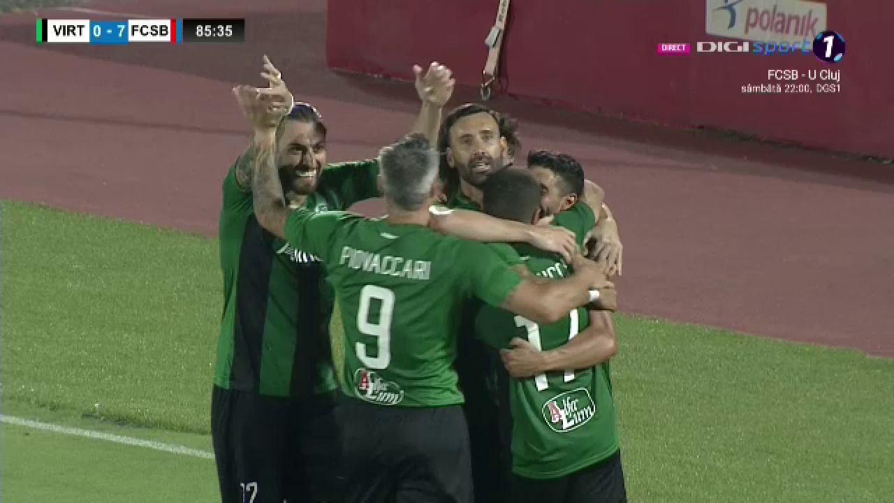 Cum au reacționat jucătorii lui Virtus după ce au dat golul de onoare în meciul cu FCSB! Piovaccari a dat tonul ”sărbătorii”_16