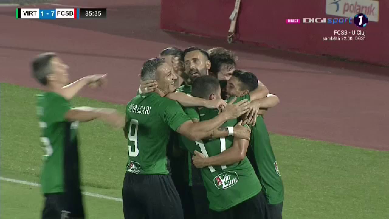 Cum au reacționat jucătorii lui Virtus după ce au dat golul de onoare în meciul cu FCSB! Piovaccari a dat tonul ”sărbătorii”_17
