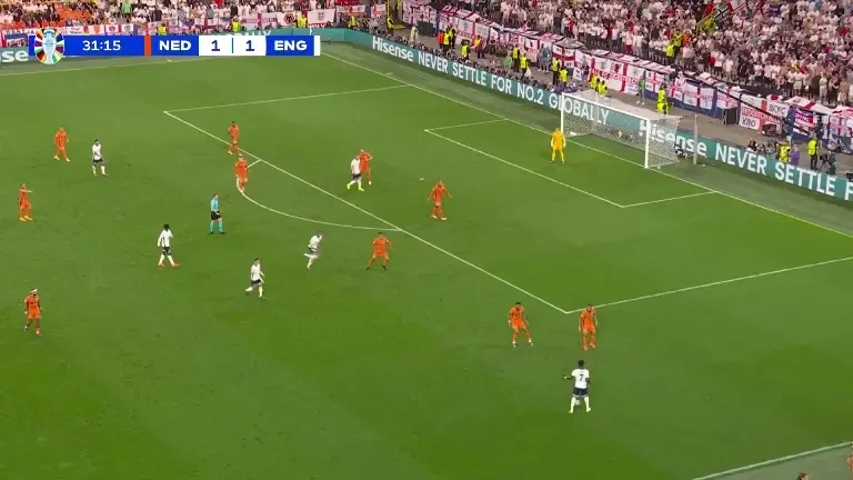 EURO 2024: Olanda - Anglia, Phil Foden lovește bara transversală de la distanță