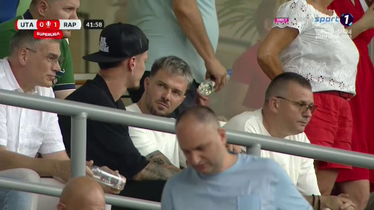 Surpriză! De la EURO 2024, la Arad: ce fotbalist a fost prezent în tribună la UTA - Rapid_1