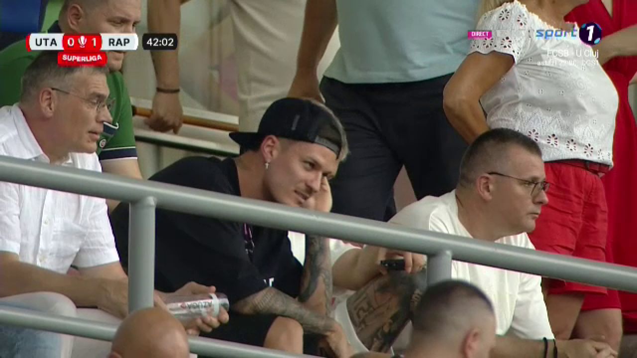 Surpriză! De la EURO 2024, la Arad: ce fotbalist a fost prezent în tribună la UTA - Rapid_10