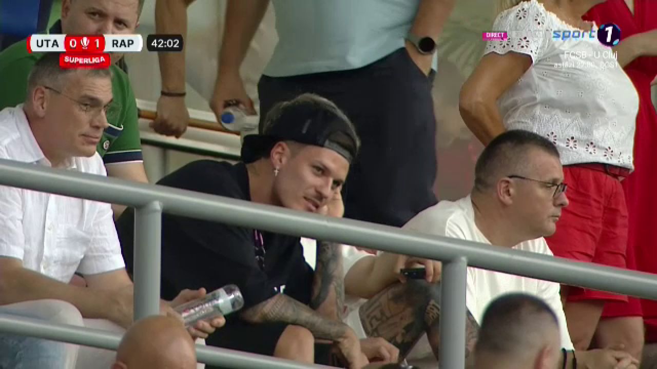 Surpriză! De la EURO 2024, la Arad: ce fotbalist a fost prezent în tribună la UTA - Rapid_11