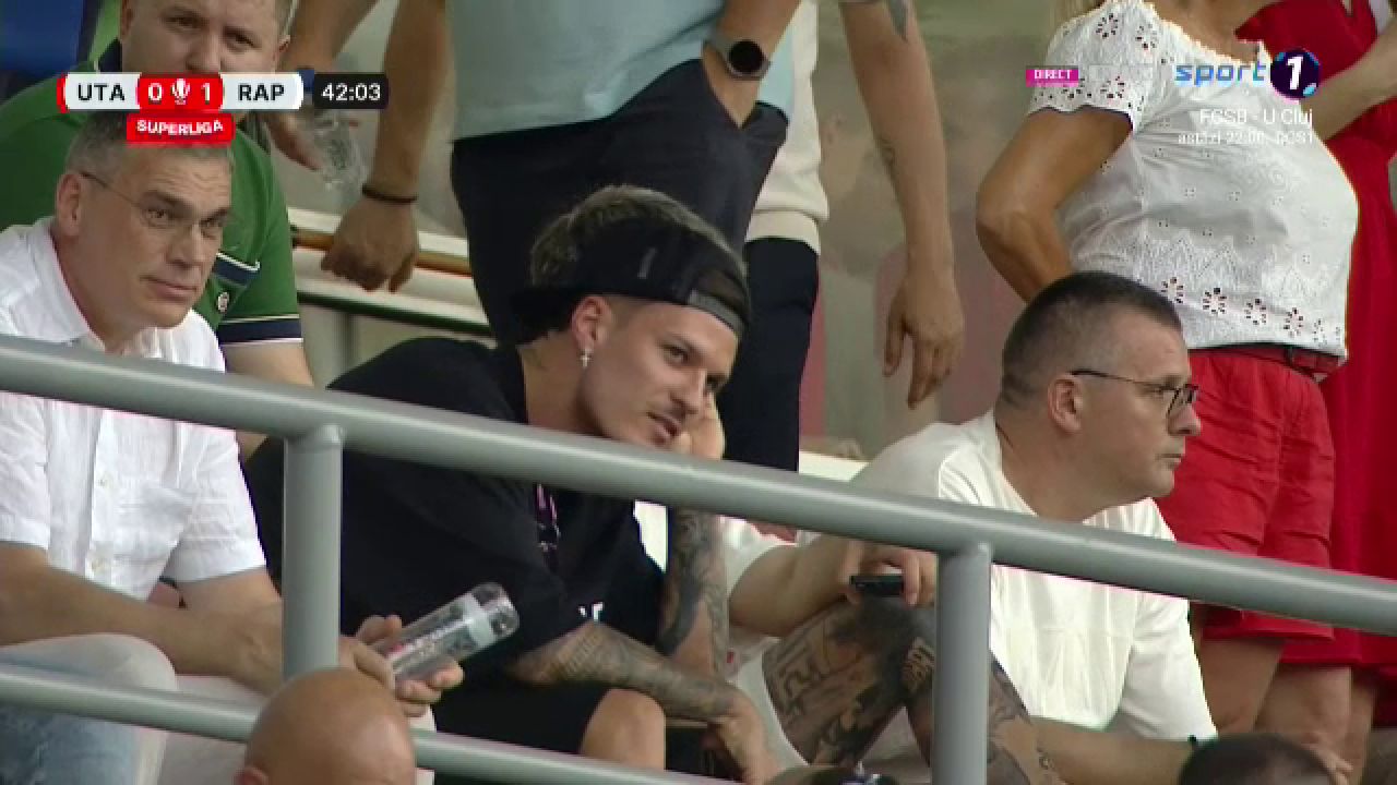 Surpriză! De la EURO 2024, la Arad: ce fotbalist a fost prezent în tribună la UTA - Rapid_12