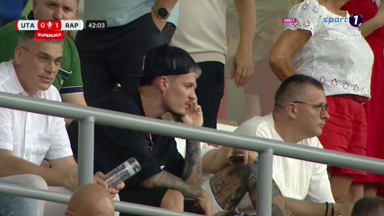 Surpriză! De la EURO 2024, la Arad: ce fotbalist a fost prezent în tribună la UTA - Rapid_13
