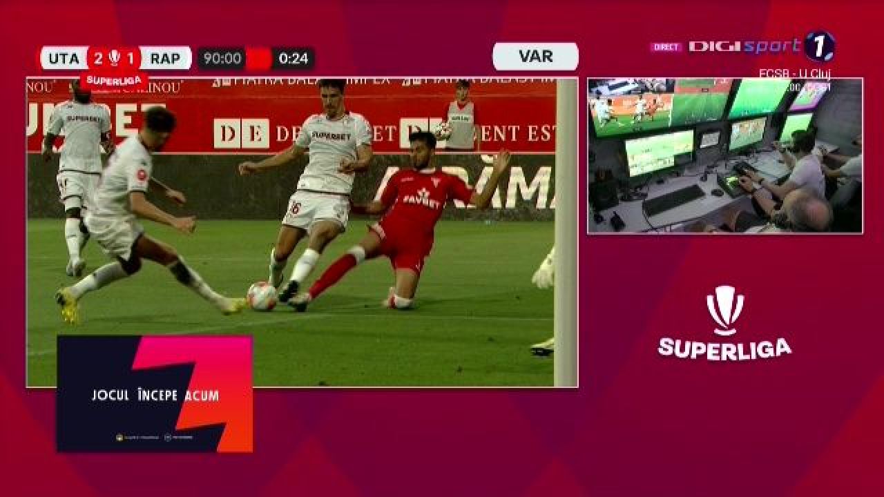 Gafă de proporții la UTA - Rapid. Colțescu a încălcat protocolul VAR: