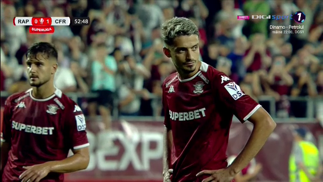 Albion Rrahmani a spart ghinionul! A &icirc;nscris din penalty &icirc;n Rapid - CFR și a trezit Giuleștiul