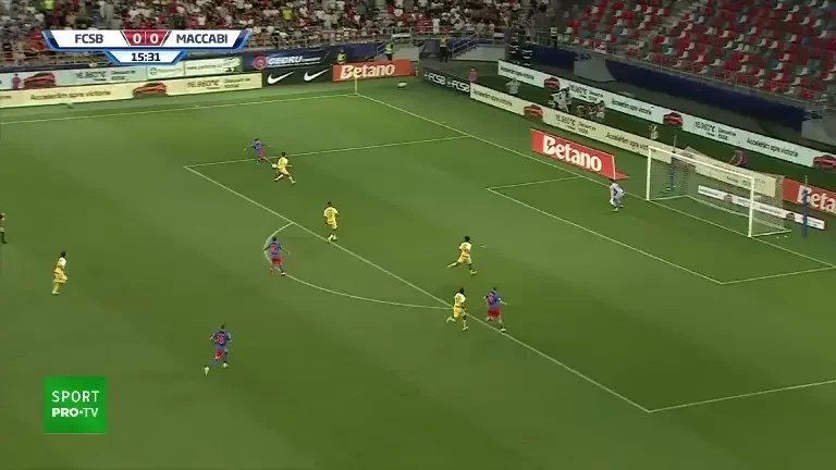 UCL: FCSB - Maccabi Tel Aviv | Ocazie Alexandru Băluță, minutul 15