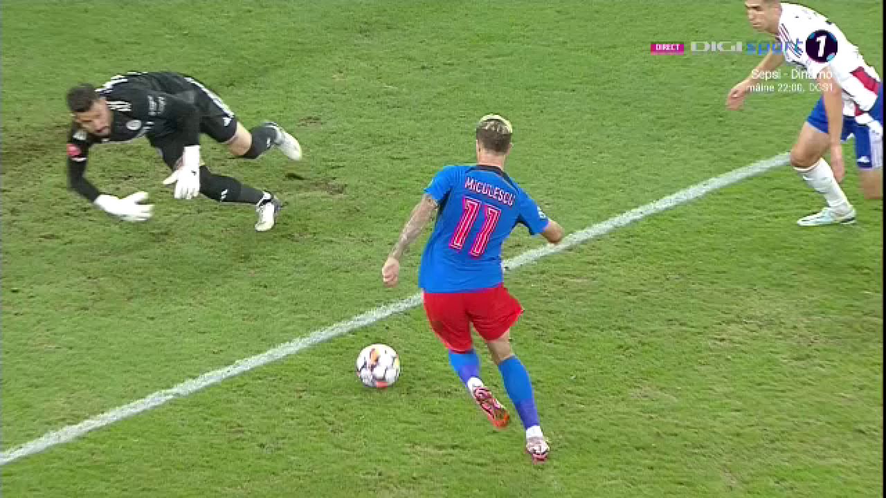 Ratarea sezonului?! David Miculescu a zguduit bara din câțiva metri în FCSB - Oțelul_1