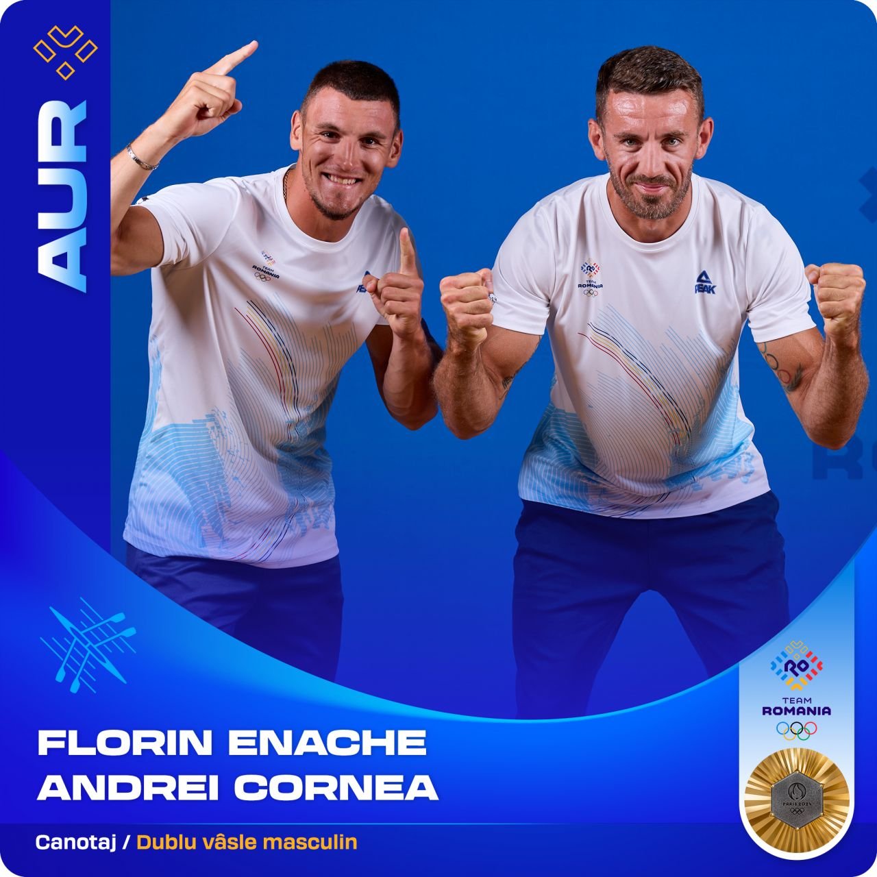 AUR, AUR, AUR ROMÂNIA!!! Cornea și Enache, campioni olimpici la dublu vâsle! ARGINT pentru Radiș și Bodnar. Ce punctaj au avut fetele de la gimnastică_2