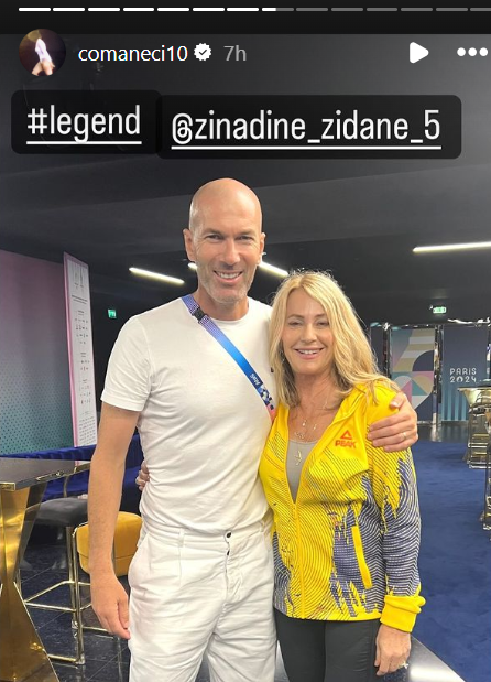 Legendă! Nadia Comăneci s-a pozat alături de Zinedine Zidane și fotografia a făcut senzație pe rețelele sociale