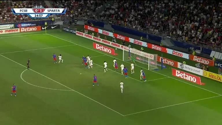 FCSB - Sparta Praga: ocazie Sparta Praga (minutul 16)