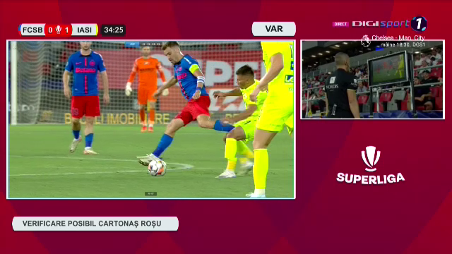 Greșeală uriașă! Darius Olaru, eliminat în prima repriză a meciului FCSB - Poli Iași_2