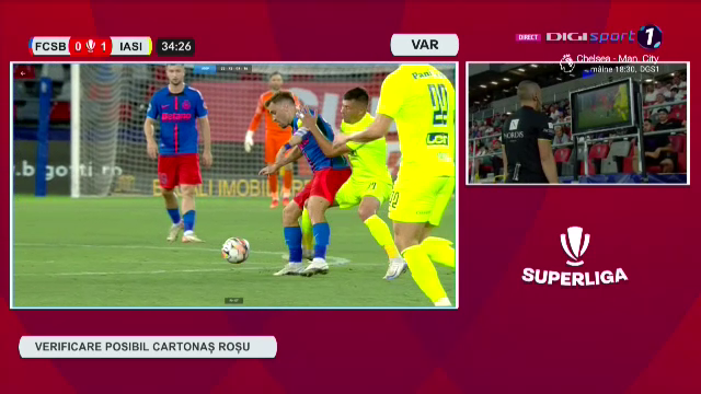 Greșeală uriașă! Darius Olaru, eliminat în prima repriză a meciului FCSB - Poli Iași_3