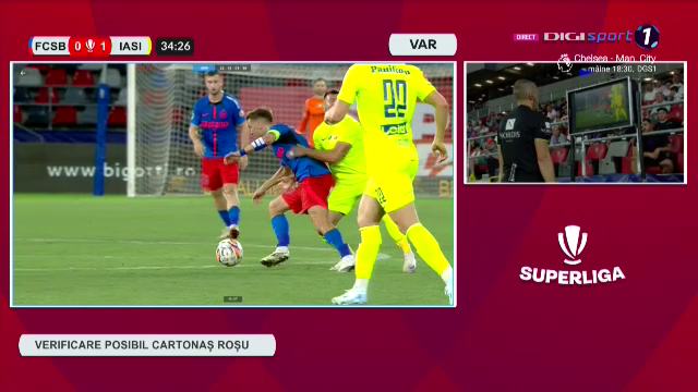 Greșeală uriașă! Darius Olaru, eliminat în prima repriză a meciului FCSB - Poli Iași_4