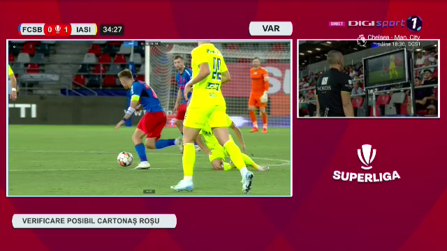 Greșeală uriașă! Darius Olaru, eliminat în prima repriză a meciului FCSB - Poli Iași_6