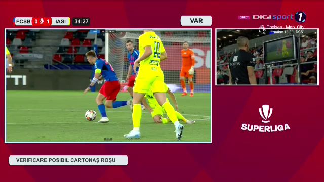 Greșeală uriașă! Darius Olaru, eliminat în prima repriză a meciului FCSB - Poli Iași_6