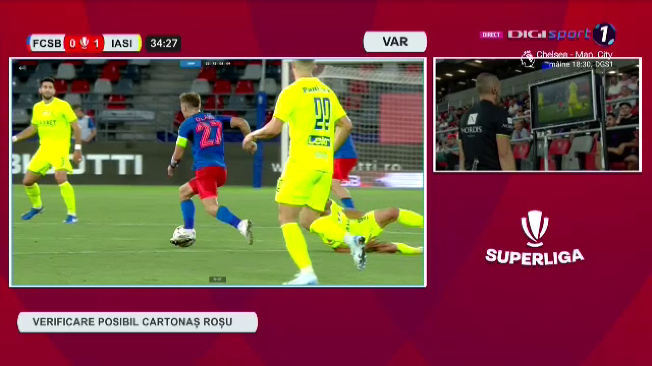 Greșeală uriașă! Darius Olaru, eliminat în prima repriză a meciului FCSB - Poli Iași_7