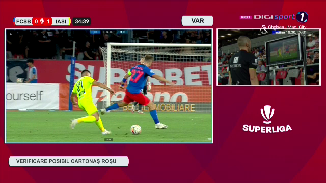 Greșeală uriașă! Darius Olaru, eliminat în prima repriză a meciului FCSB - Poli Iași_10