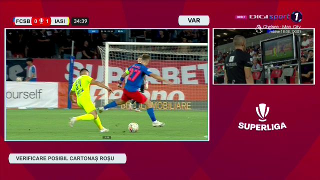 Greșeală uriașă! Darius Olaru, eliminat în prima repriză a meciului FCSB - Poli Iași_10