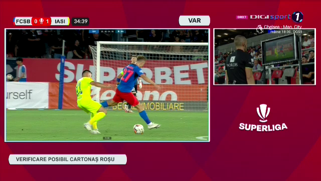 Greșeală uriașă! Darius Olaru, eliminat în prima repriză a meciului FCSB - Poli Iași_11