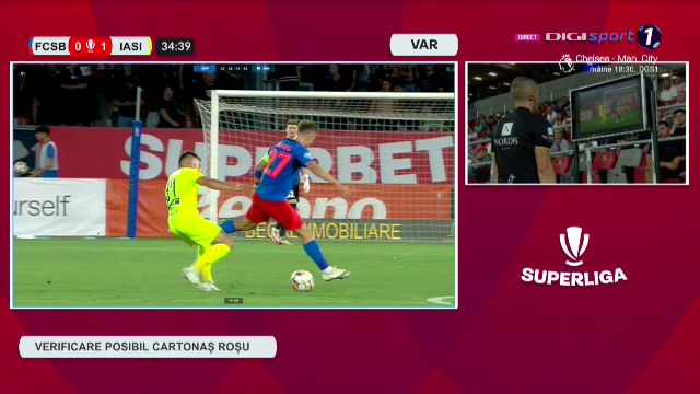 Greșeală uriașă! Darius Olaru, eliminat în prima repriză a meciului FCSB - Poli Iași_11