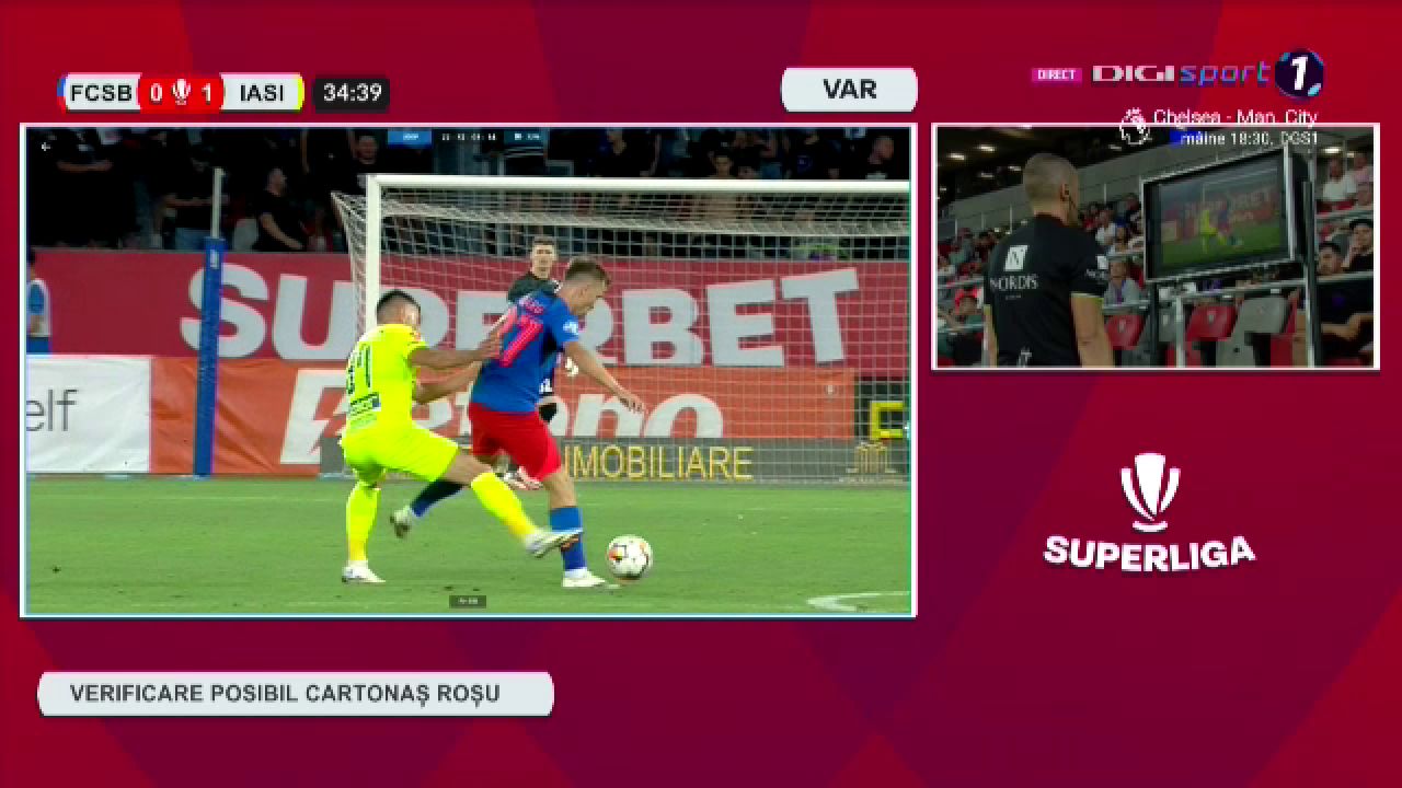 Greșeală uriașă! Darius Olaru, eliminat în prima repriză a meciului FCSB - Poli Iași_12