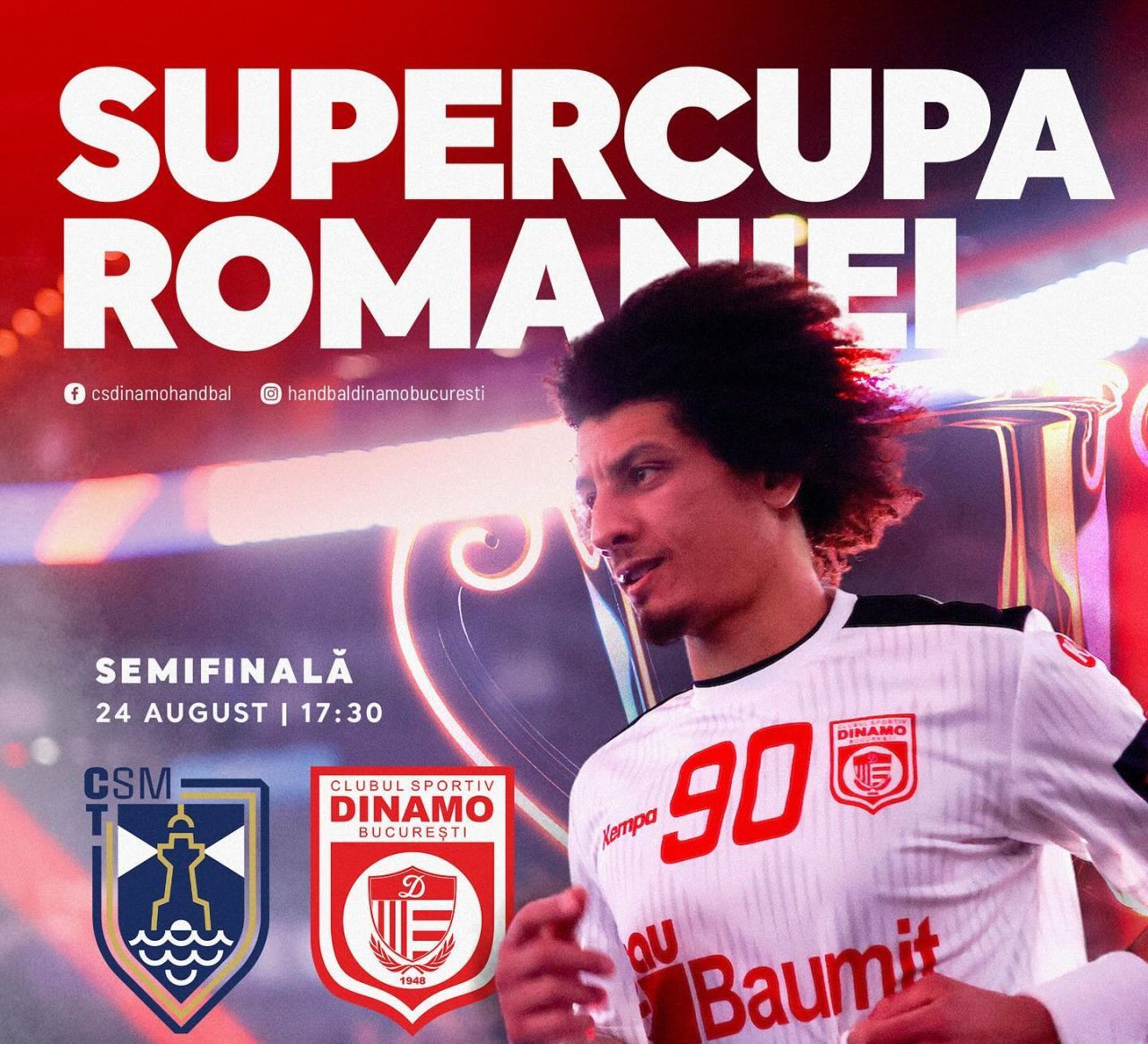 Supercupa Rom&acirc;niei la handbal masculin, pe Pro Arena și VOYO! Dinamo și&nbsp;Minaur Baia Mare vor lupta duminică &icirc;n finală
