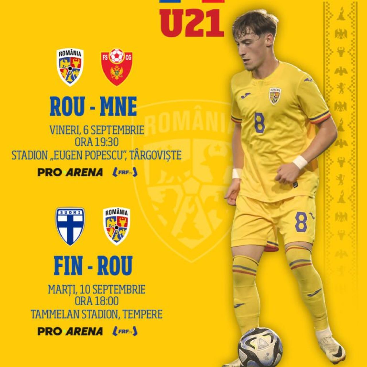 România U21 - Muntenegru U21 pentru calificarea la EURO 2025 este LIVE pe Pro Arena și VOYO vineri, de la ora 19:30! Miza pe fotbaliștii de la Rapid și Dinamo_14