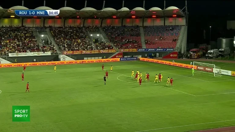 România U21 - Muntenegru U21. (Ocazie Andrija Radulovic, minutul 35)