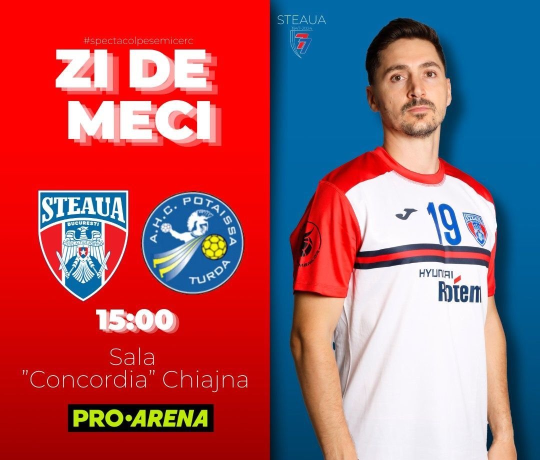 Steaua - Potaissa Turda &icirc;n Liga Zimbrilor a fost pe Pro Arena și VOYO! C&acirc;t s-a &icirc;ncheiat partida