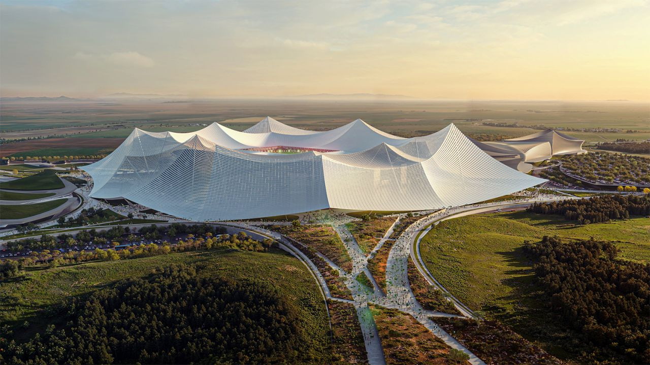 Marocul construiește cel mai mare stadion de fotbal din lume! Designul este inspirat de forma cortului berber_4