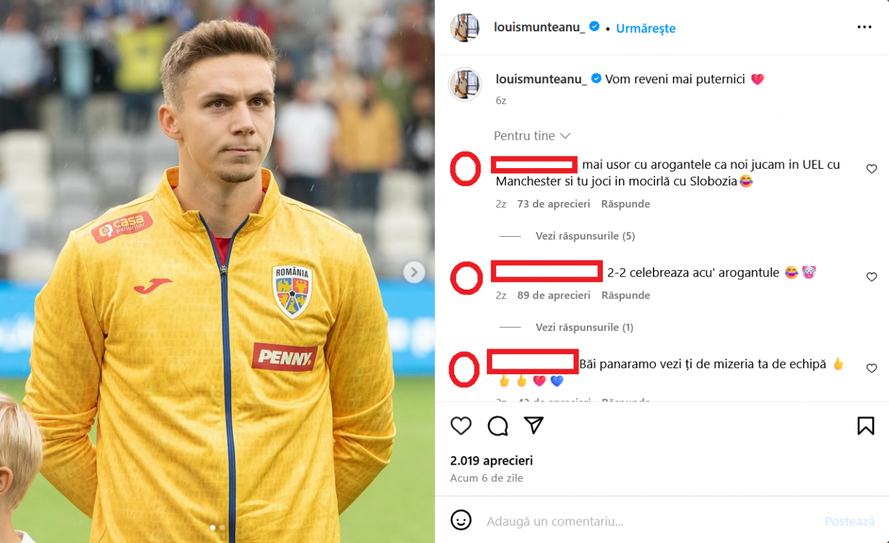 Mesaje oribile primite de Louis Munteanu. Val de jigniri și amenințări după meciul cu FCSB_3