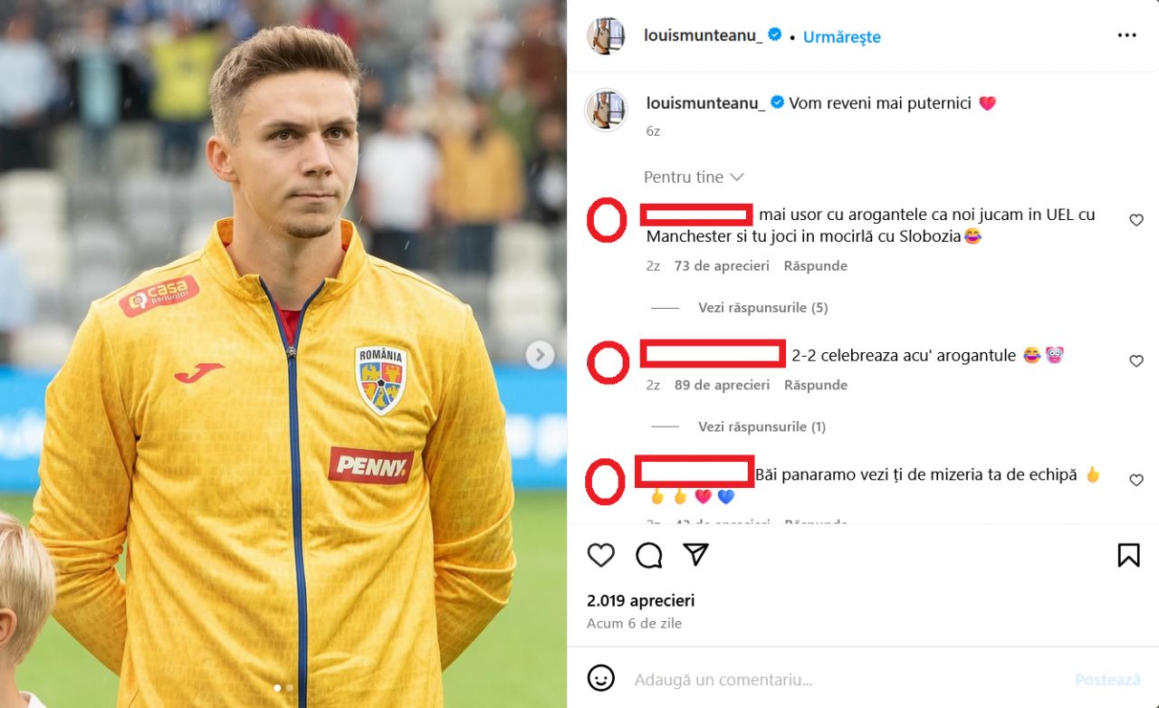Mesaje oribile primite de Louis Munteanu. Val de jigniri și amenințări după meciul cu FCSB_3